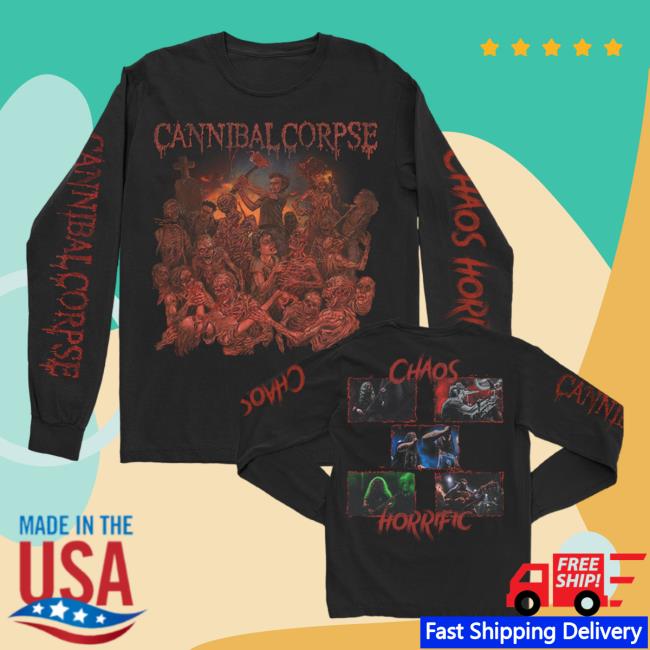 Official Cannibal Corpse Merch Store Chaos Horrific Cover Long Sleeve Tee Shirt Black CannibalCorpse