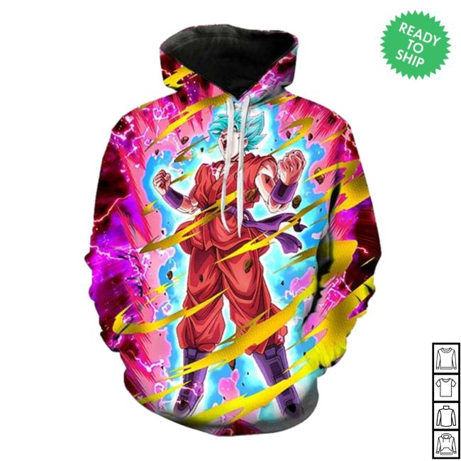 Dragon Ball Z Clothing Kaioken Blue Goku Action Hoody 3D Printed Unisex
