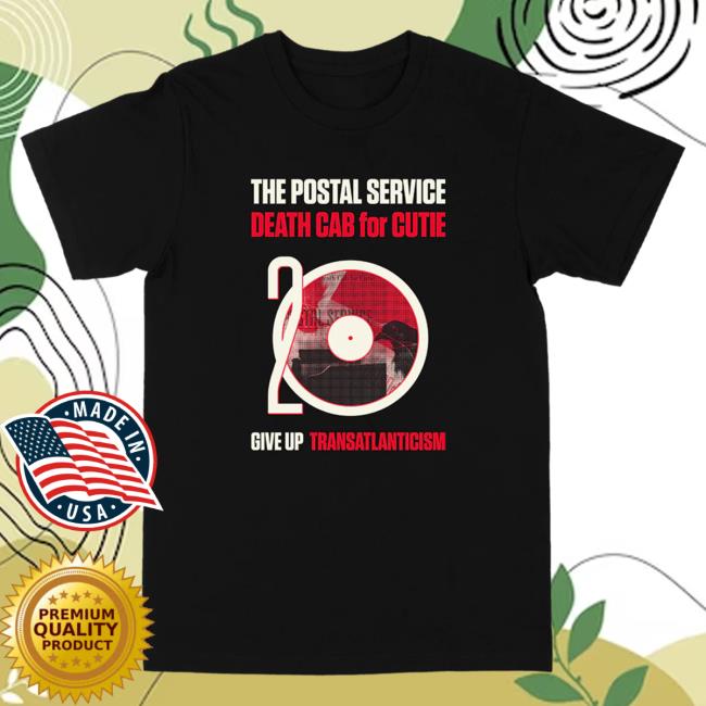 Official The Postal Service Store Shop 20Th Anniversary Tps Dcfc The Postal Service Death Cab For Cutie Give Up Transatlanticism T-Shirt Thepostalservice Merch