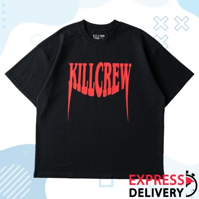 Official Kill Crew Apparel Clothing Oversized "Fangs" Shirts - Black KillCrew Shop
