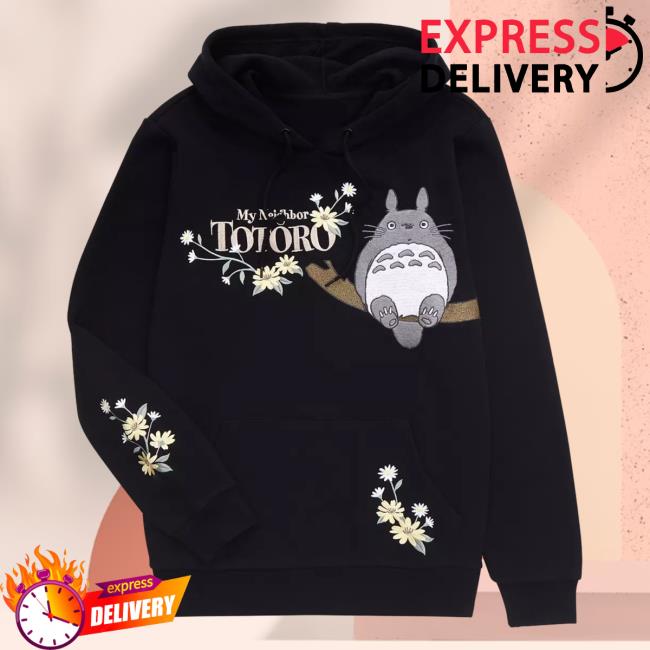 Official Box Lunch Apparel Studio Ghibli My Neighbor Totoro Floral Logo Hoodie Boxlunch Clothing Store Shop Merch Exclusive