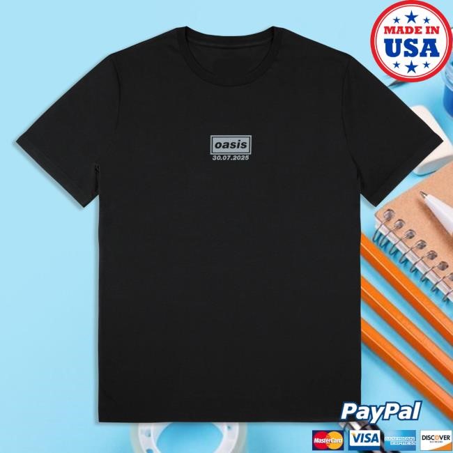 Official Oasis Shop Live '25 London Event 30th July T Shirt Black