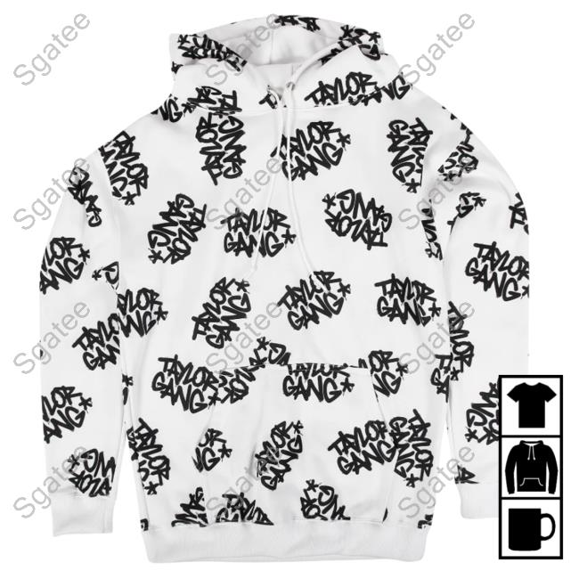 Official Taylor Gang Clothing Store All Over Print Team Crewneck 3D AOP In White Taylorgang Merch
