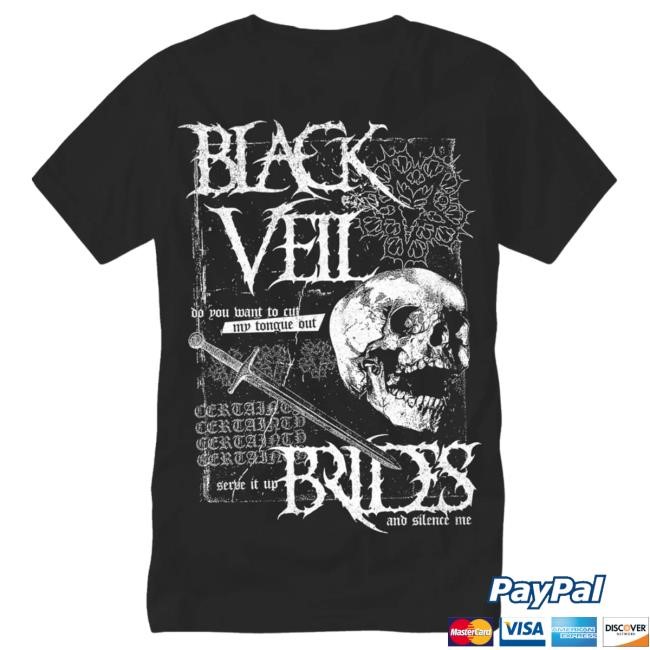 Certainty Tshirt Black Veil Brides Premium Quality | Black Veil Brides Official | Rock Fan Gear Certainty Tees Black Veil Brides Vintage Look | Black Veil Brides Official | Rock Fan Gear