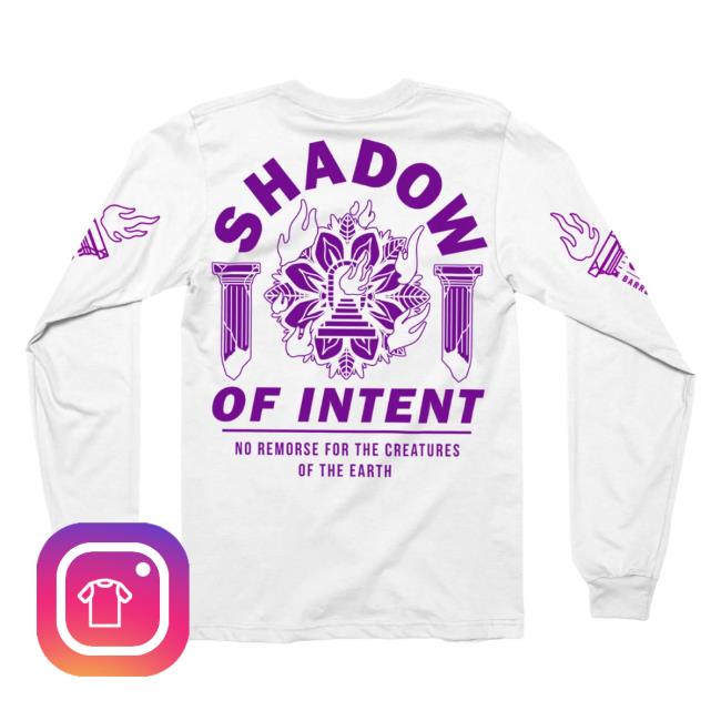 Official Indie Merch Store Shadow Of Intent No Remorse For The Creatures Of The Earth L/S T Shirt White Indiemerchstore
