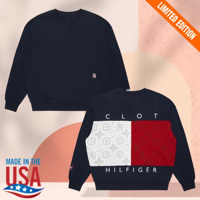 Official Juice Store Merch Tommy X Clot Flag Attractive Shirt - Eng (Navy) Juicestore Apparel Clothing Shop