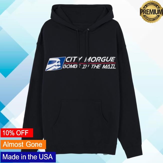 Official City Morgue Merch City Morgue Bombs In The Mail Courier Hoodie City Morgue Clothing