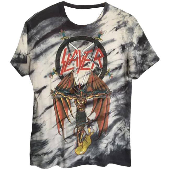 Official Slayer Clothing Store Shop Merch Crucified Demon Tie Dye New Shirt