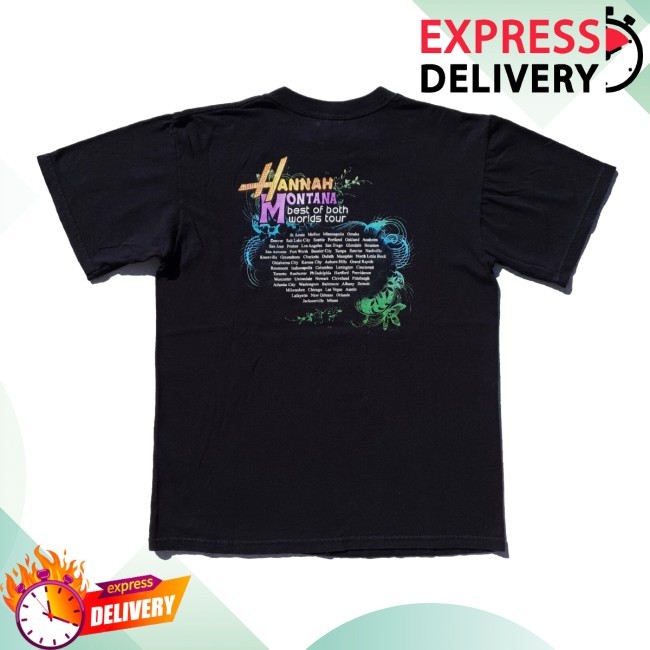 Official Hannah Montana Best Of Both Worlds Tour T Shirt 2007 Hannah Montana