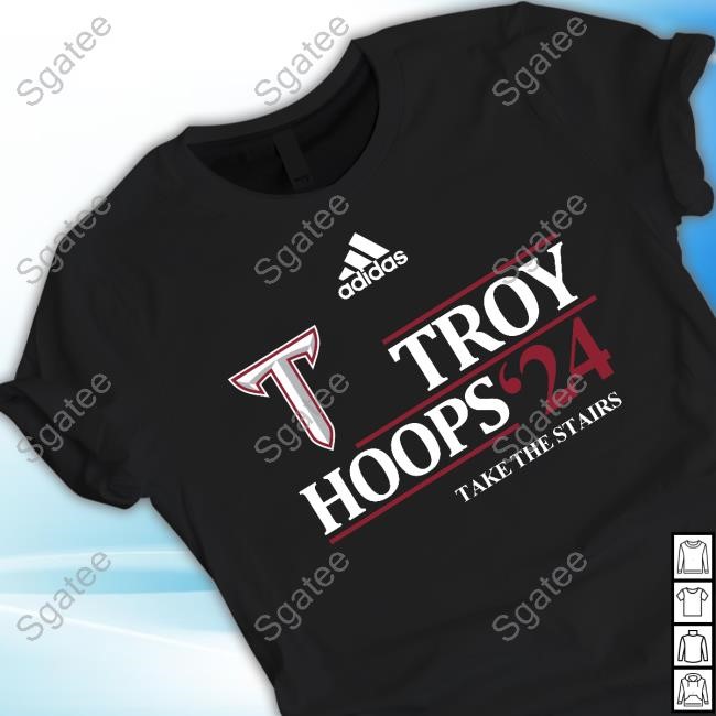 Troy Hoops 24 Take The Stairs Tee Shirt Troy Trojans MBB
