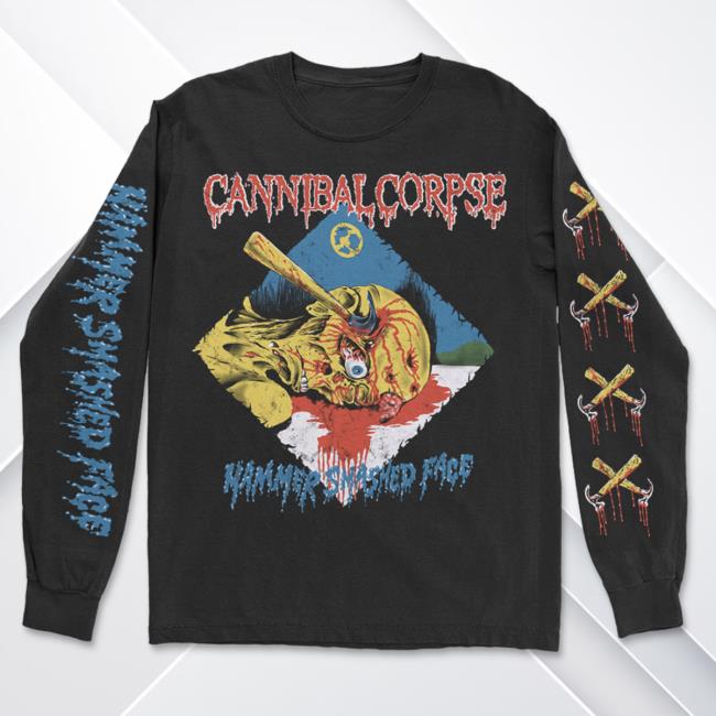 Official Kings Road Merch Store Cannibal Corpse Hammer Smashed Face Long Sleeve Tshirt (Black) Kings Road Shop CannibalCorpse