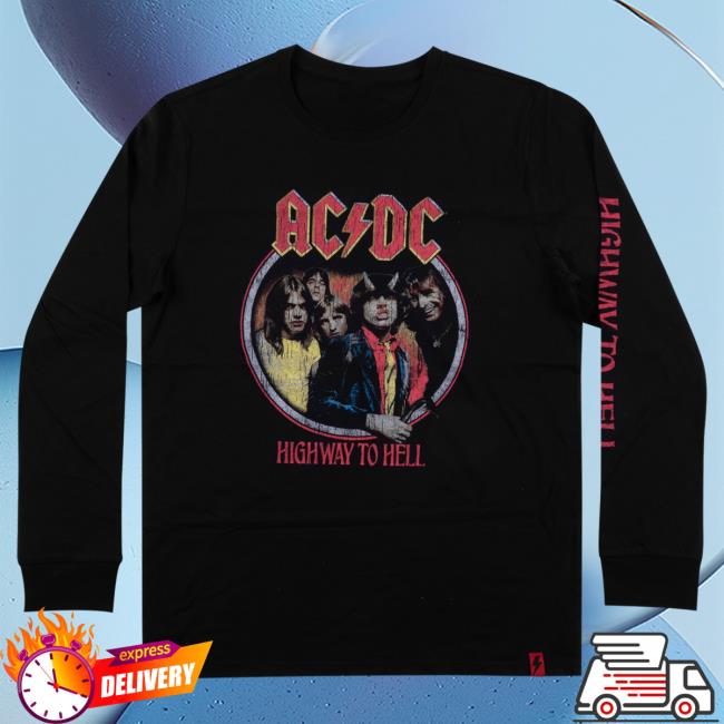 Official Ac Dc Merch Store Ac/Dc Highway To Hell Band L/S T Shirt Ac Dc Shop Acdc Clothing