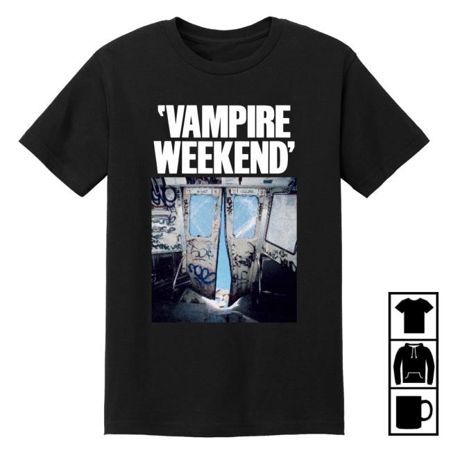 Official Vampire Weekend Merch Limited Edition OGWAU Subway Tees Black with No Back