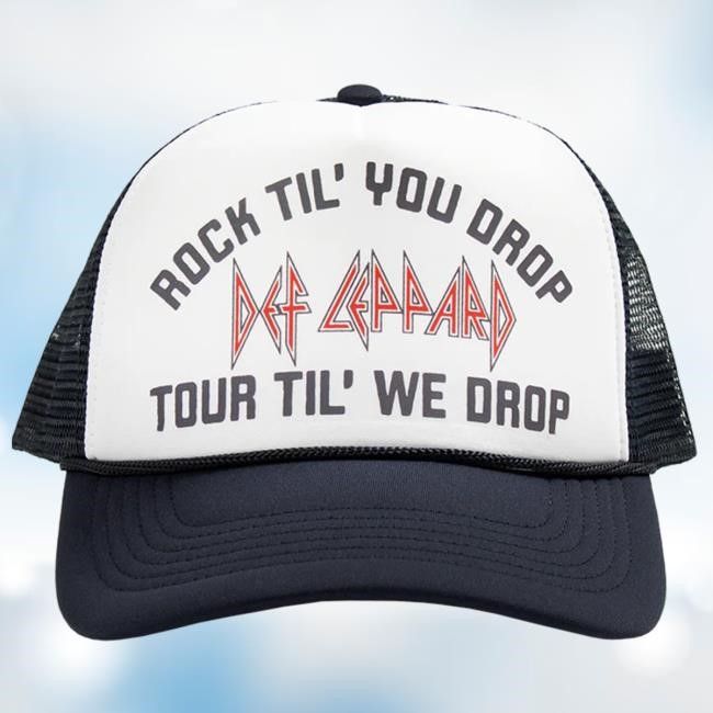 Official Def Leppard Merch Rock Til You Drop Trucker Cap