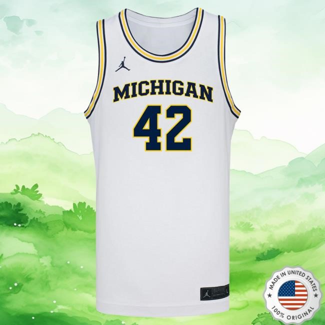 Michigan Wolverines #42 Will Tschetter Student Athlete White Basketball Jersey Shirts | The M Den Official Merch Store Shop Michigan Wolverines #42 Will Tschetter Student Athlete White Basketball Jersey Hot Shirt | The M Den Official Merch Store Shop