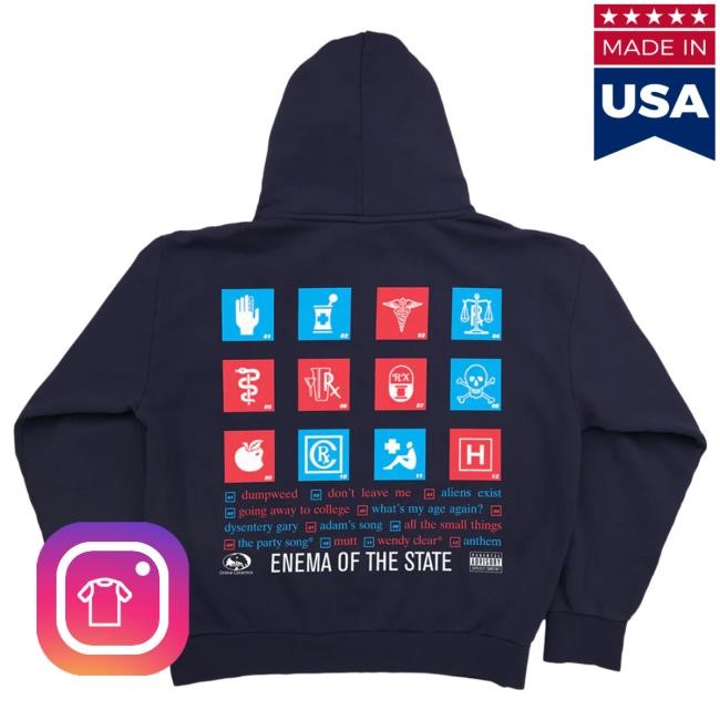 Official Online Ceramics blink-182 "Enema of the State" Navy Popover Hoodie