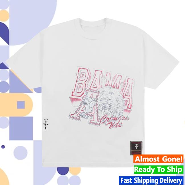 Official Travis Scott Utopia Merch Store CJ X M&N X UNIVERSITY OF ALABAMA HANDDRAWN Tees Travis Scott Apparel Clothing TravisScott
