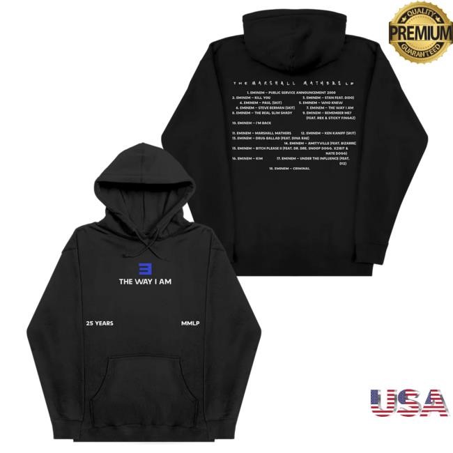 Official Eminem Store Merch Eminem MMLP25 Hoodies (Black) Slim Shady