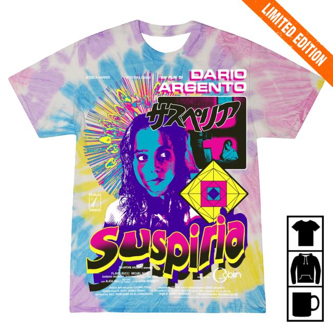 Official Studiohouse Designs Merch Store Suspiria Peacock Tiedyes Shirt Peacock (Blue/Yellow/Purple) Studiohouse Designs Apparel Clothing Shop StudiohouseDesigns