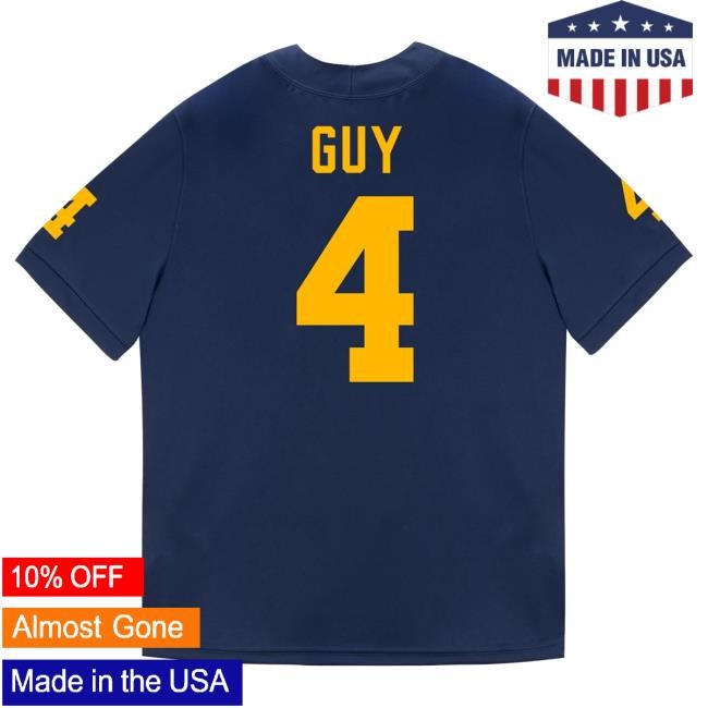 The M Den Michigan Wolverines #4 TJ Guy Student Athlete Blue Football Jersey Top Shirt The M Den Michigan Wolverines #4 TJ Guy Student Athlete Blue Football Jersey Hot Shirt