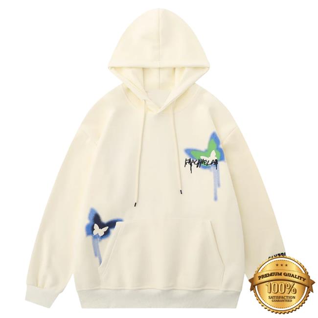 Official Lemandik Graphic Sweatshirts Apricot Colorful Butterfly