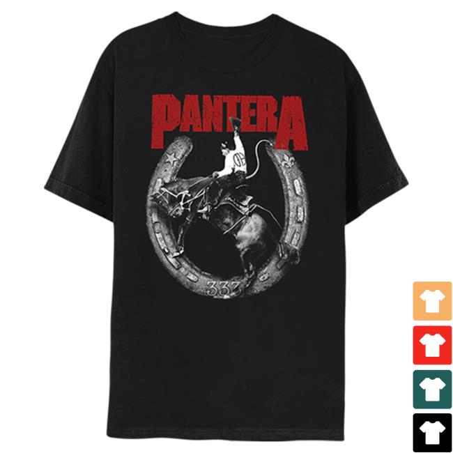 Official Pantera Merch Store Pantera Horseshoe World Tour 2023 Black Popover Shirt
