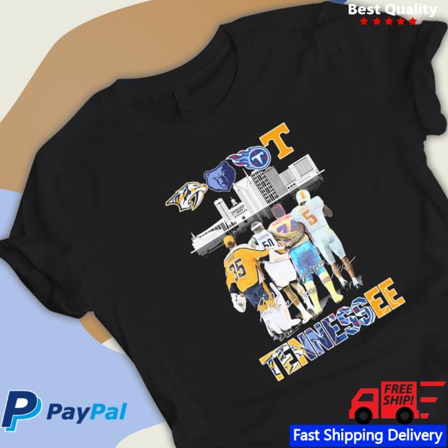 Tennessee City Sports Team Players Signatures Hooded Sweatshirt