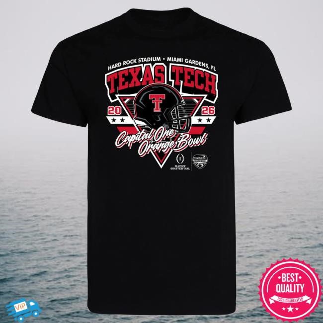 Official Red Raider Outfitter Texas Tech 2025 CFP Orange Bowl - Hot Shirt - Ocean Drive - BLACK