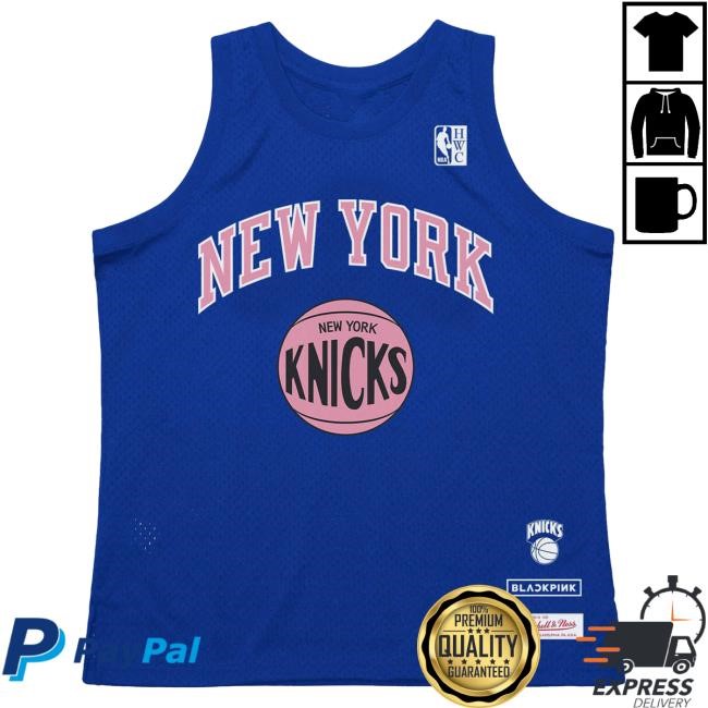 New York Knicks Mitchell & Ness X Blackpink Hardwood Classics Swingman Jersey Hot Shirt - Blue