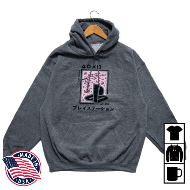 Playstation Cherry Blossom Graphite Pullover Hoodie