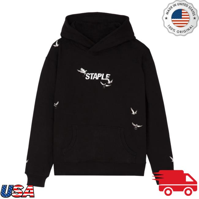 Staple Pigeon Clothing Flock Logo Pullover Hoodie Black Staplepigeon