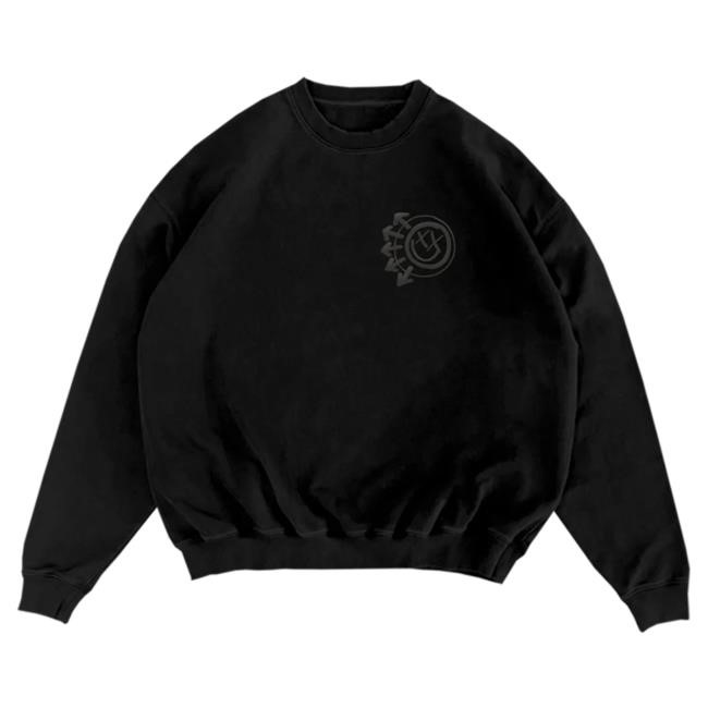 Blink 182 Merch Blink-182 Logo Black Crew neck Sweatshirt