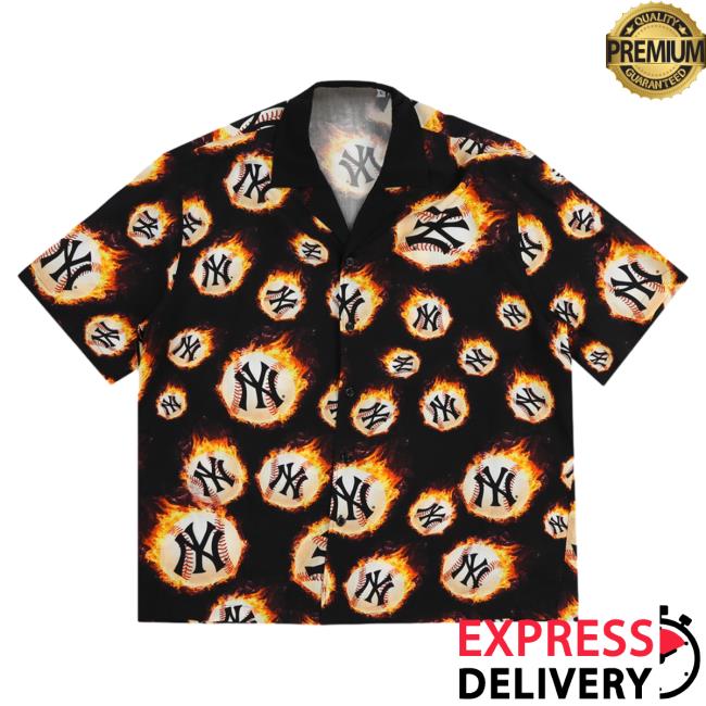 Official Pleasures Clothing Store Shop Fireball Button Down New York Yankees T-Shirt