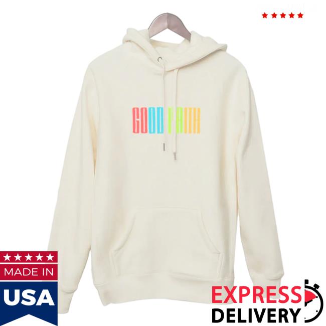 Official Madeon Merch Store Good Faith Hooded Sweatshirt Cream/Rainbow