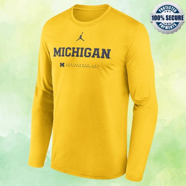 Michigan Wolverines Jordan Brand Basketball Maize Long Sleeve Tees The M Den Shop