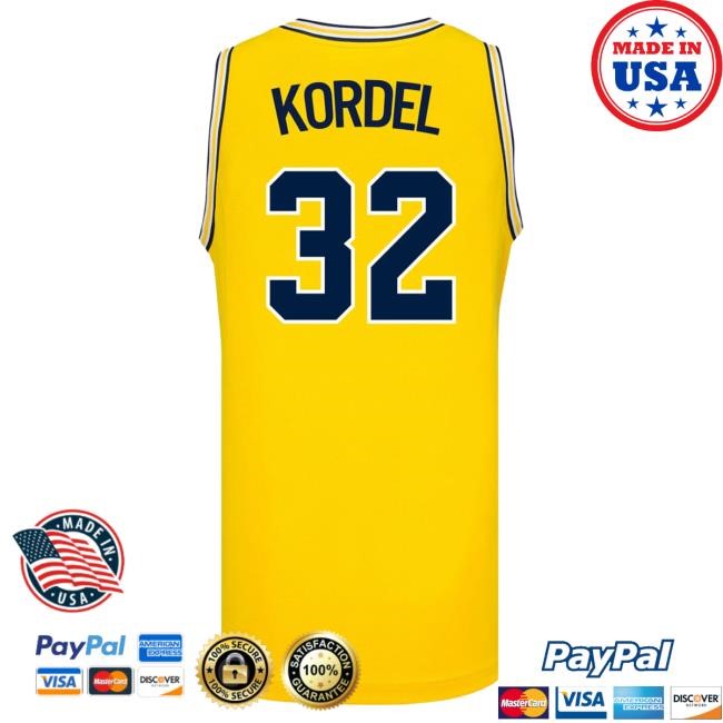 Michigan Wolverines #32 Malick Kordel Student Athlete Maize Basketball Jersey Tees The M Den Shop Official