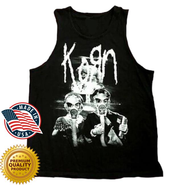 Official Korn Clothing Store Shop Merch Korn Gas Mask Tank Top Shirt 2023