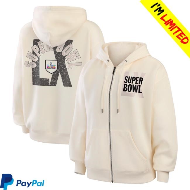 Stadium Ready Super Bowl LX NFL WEAR Beige Full-Zip Hoodie Stadium Ready Super Bowl LX NFL WEAR Beige Full-Zip Hoodie