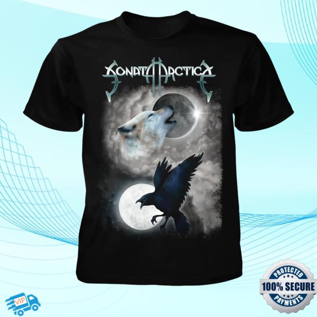 Official Sonata Arctica Merch Wolf And Raven Hoodie