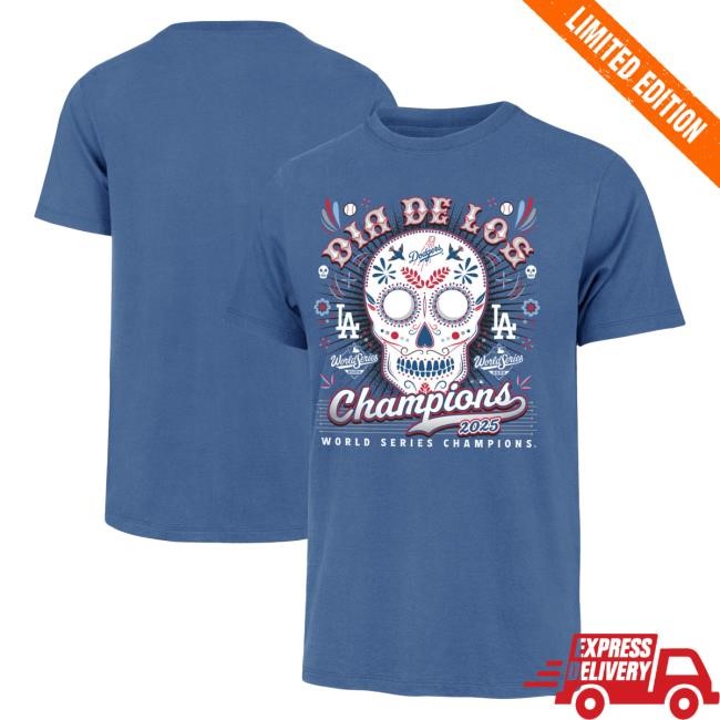 Men's Los Angeles Dodgers '47 Royal 2025 World Series Champions Dia De Los Champions Franklin Shirt Official MLB Shop