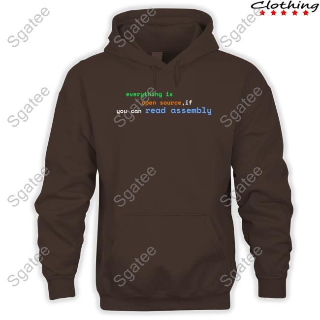 Official Low Level Merch Everything Is Open Source If You Can Read Assembly Tee