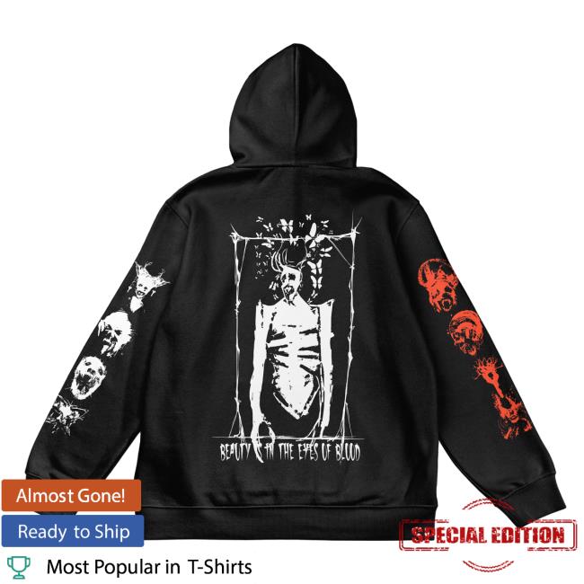 Official Any Means Necessary Clothing Sleep Blooderfly Redfall Beauty Is In The Eys Of Blood Crew neck Black