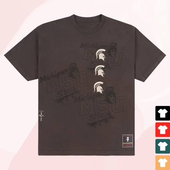 Official Travis Scott Utopia Merch Store CJ X M&N X MICHIGAN STATE UNIVERSITY SEAL Attractive Shirt Travis Scott Apparel Clothing TravisScott