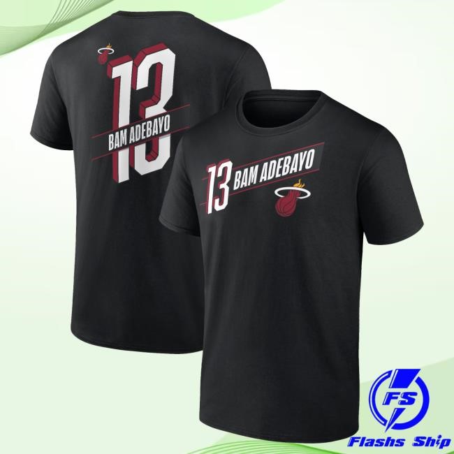 Black Adebayo NBA Basketball Miami Heat Name and Number Tee