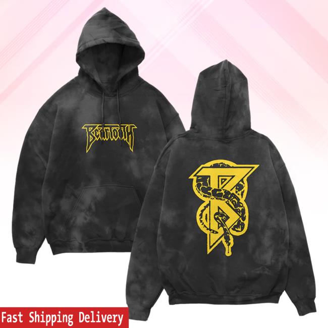 Official Beartooth Merch Beartooth Snake On My Back Dye Pull Over Hoodie