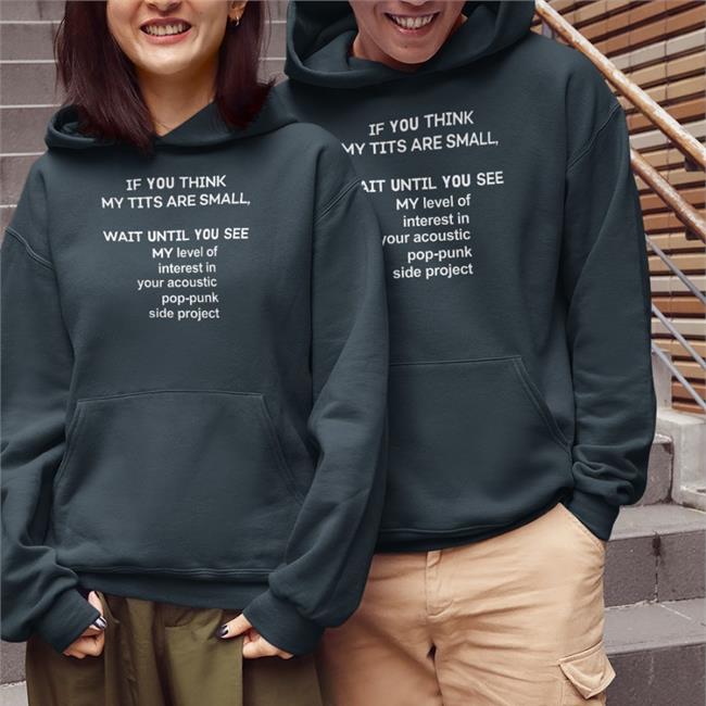Shirts That Go Hard If You Think My Tits Are Small Wait Until You See My Level Of Interest In Your Acoustic Pop Punk Side Project Hoodie