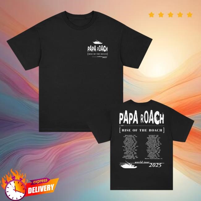 Papa Roach Rise Of The Roach 2025 North American Tour Tee – Papa Roach Merch