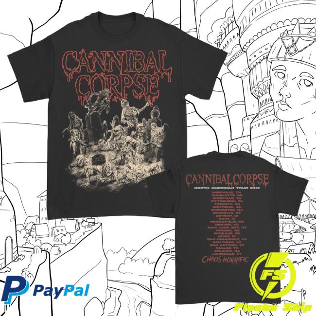 Official Cannibal Corpse Merch Store Graveyard Fall 2023 Tour Tee Shirt Black CannibalCorpse