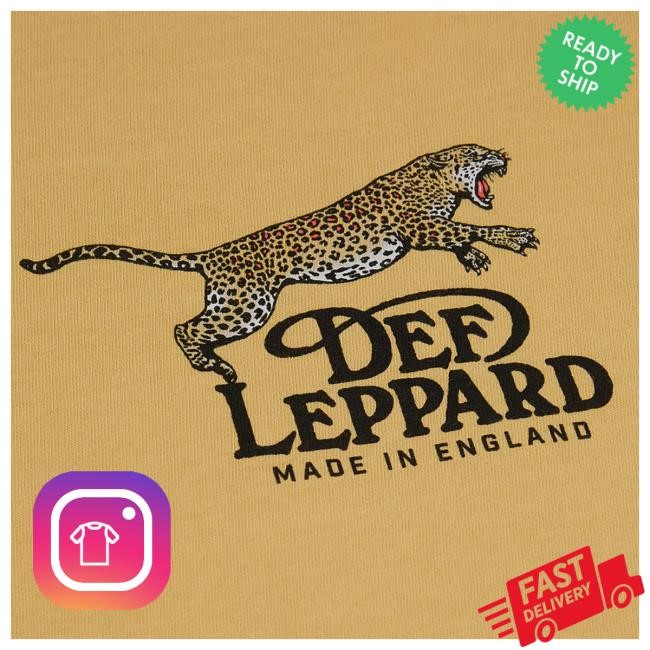 Official Def Leppard Merch Made In England Leopard Hot Shirt