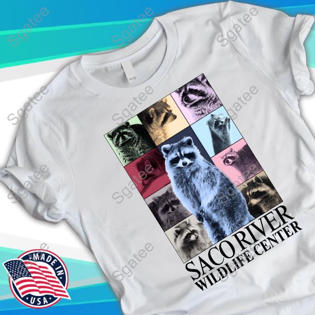Raccoons Through The Eras Saco River Wildlife Center White T-Shirt